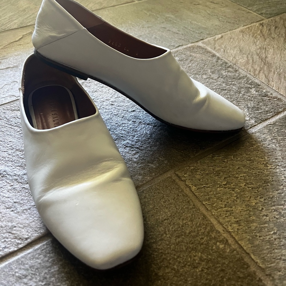 Freda Salvador White Leather Flats